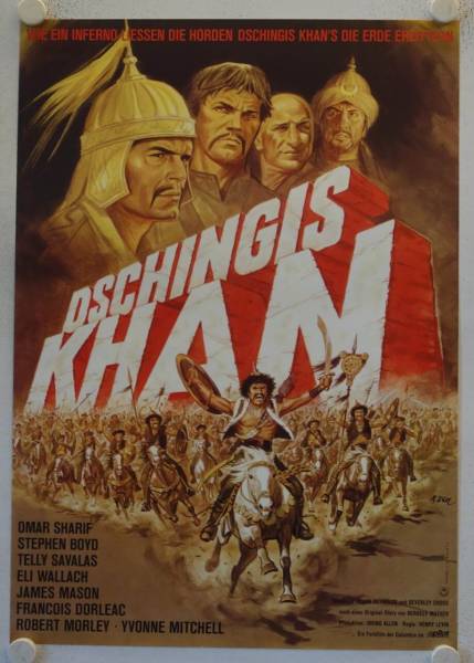 Dschingis Khan originales deutsches Filmplakat (R70s)